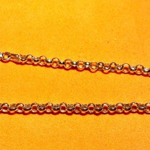 Vintage 925 Italy Sterling Silver 3.8mm Chain Bracelet 9” when open